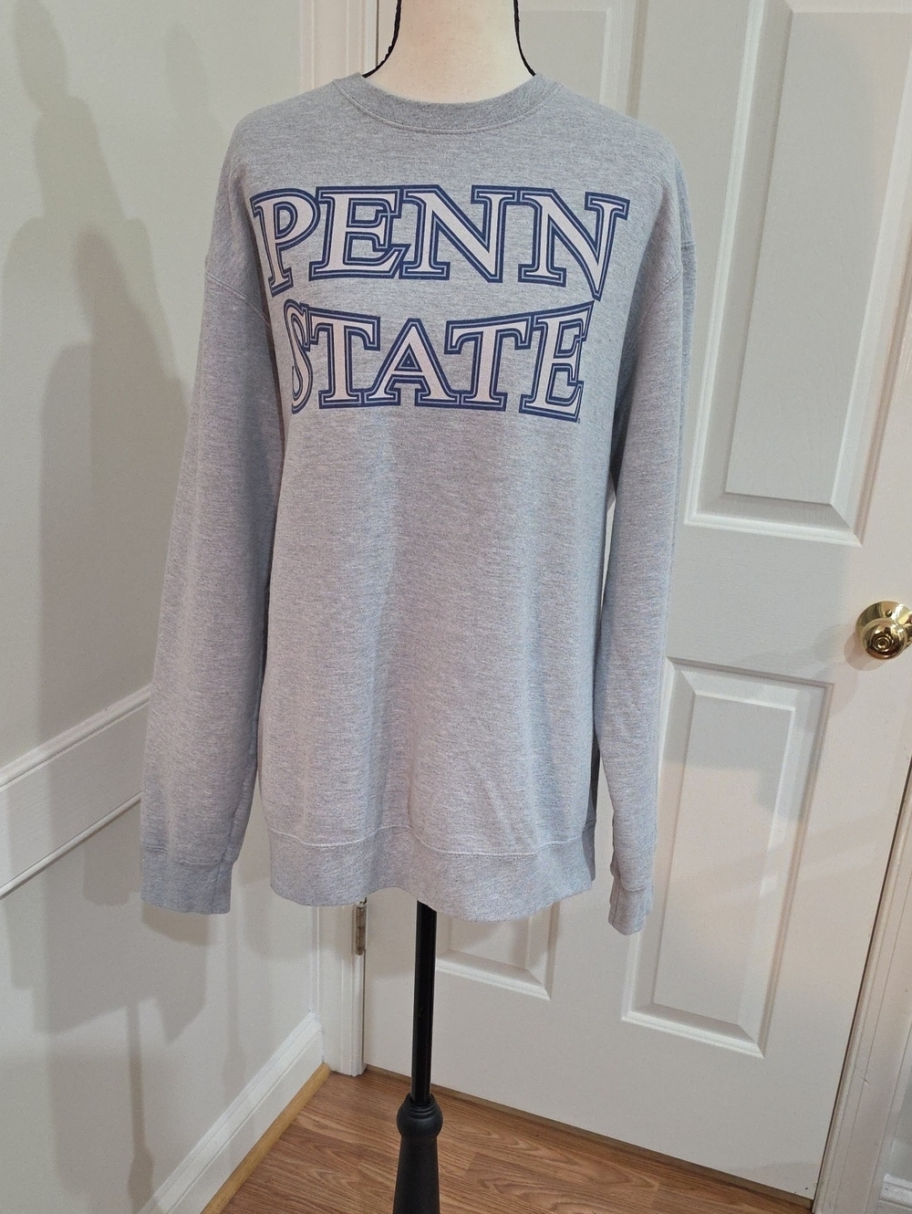 Port & Company Vintage Penn State Crewneck Sweatshirt XL Gray Split Graphic